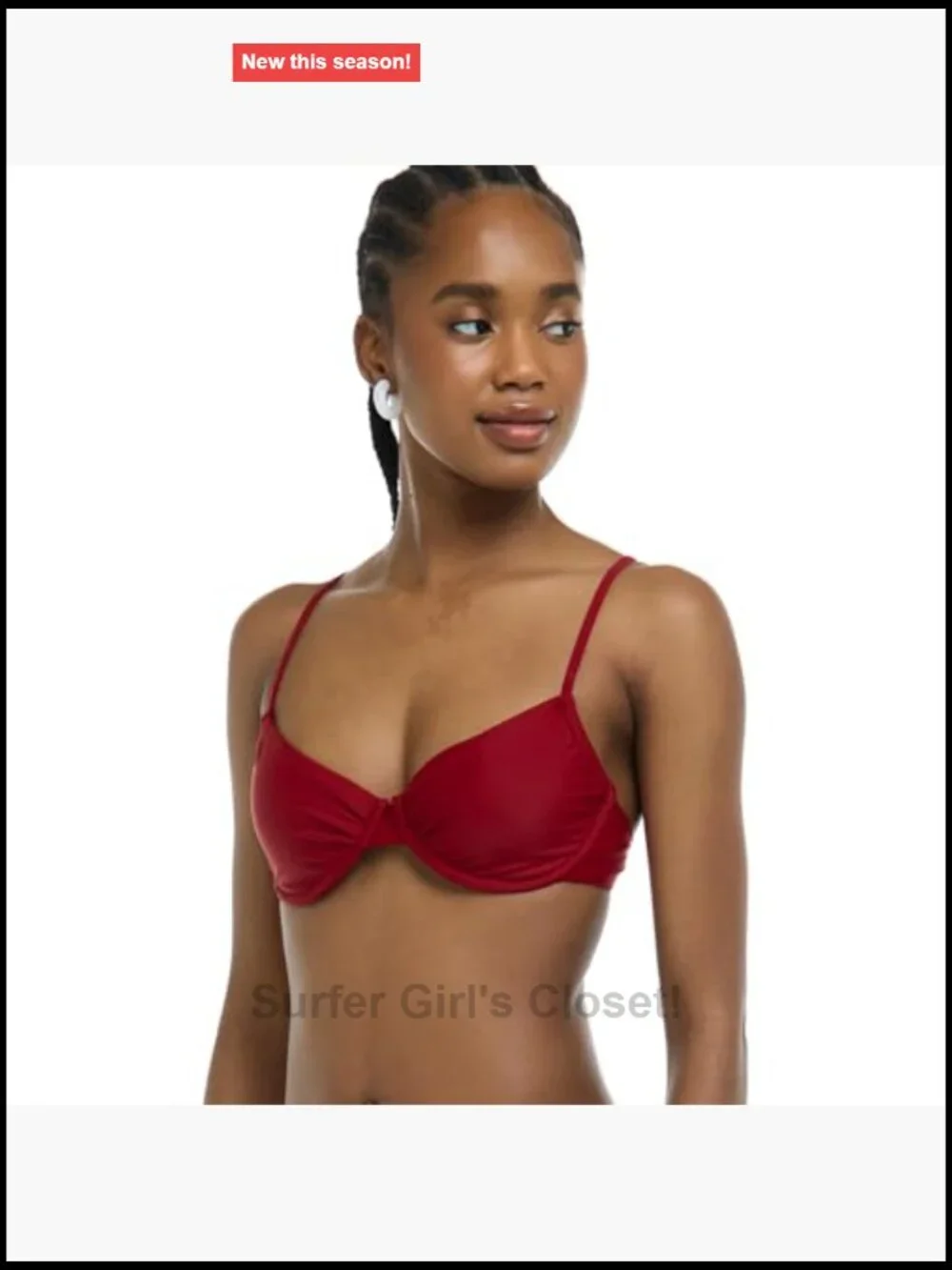 Underwire Bikini Top with Sash-tie Back, Removable Soft Cups, Nylon Blend